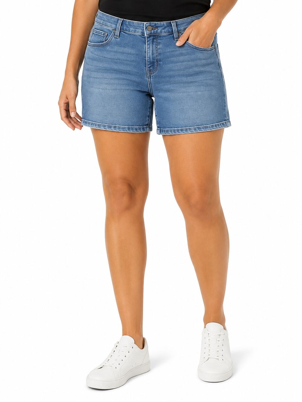 LR4106  LuLaRoe Womens Denim Shorts Blue Stretch Mid Rise Size 32 NWT